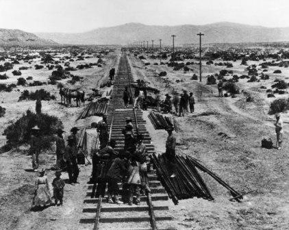 transcontinental railroad tracks. -Transcontinental Railroad