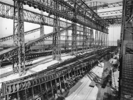 Titanics construction project laying keel